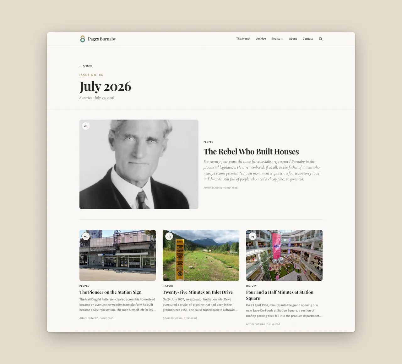 Issue page